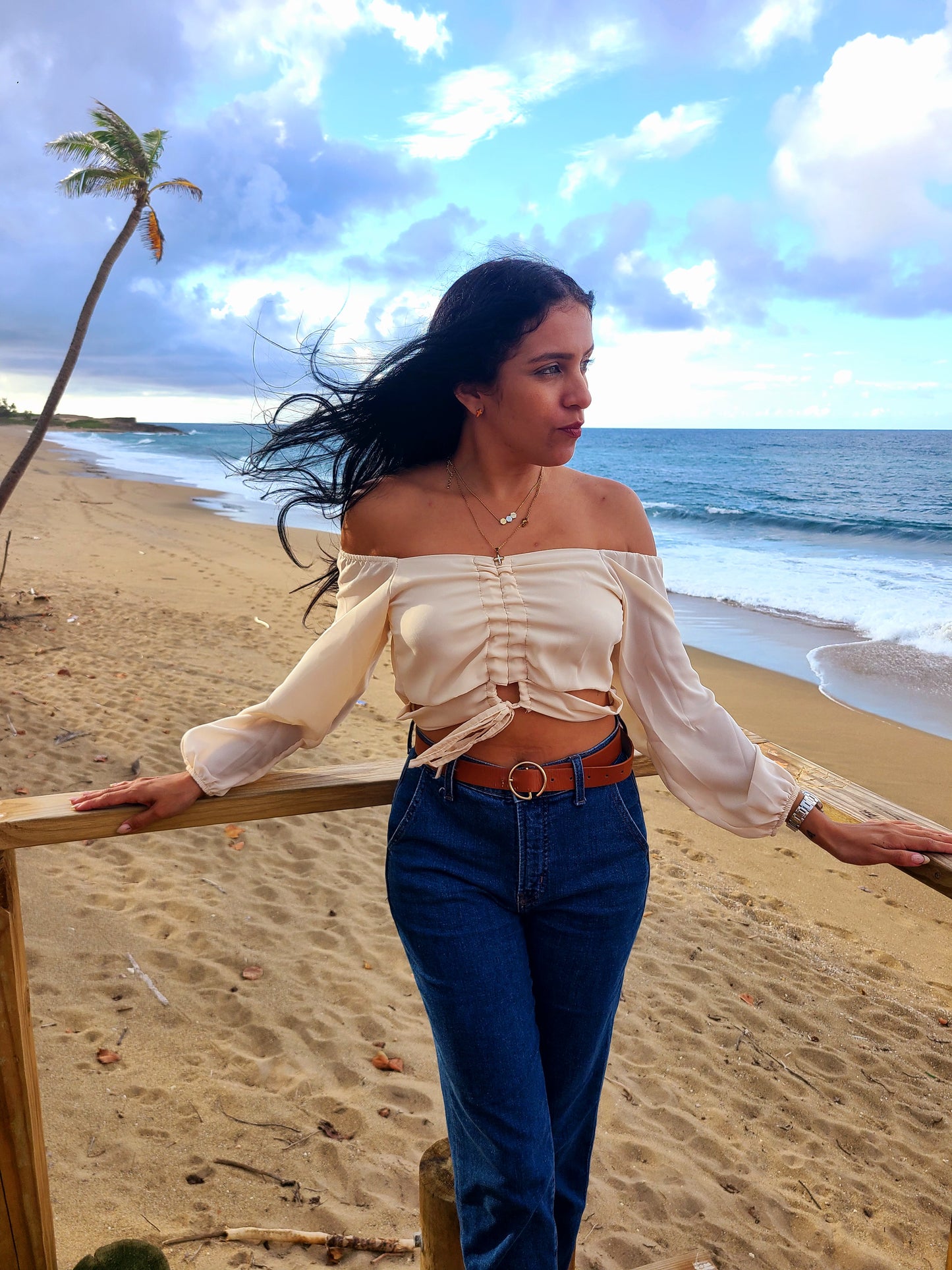 Cropped Cream Blouse